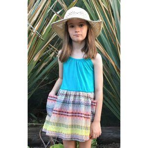 NEW Girls Turquoise Multi Girls Sun Dress  6